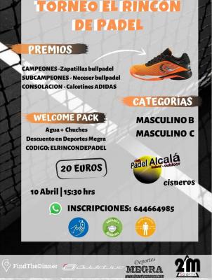 poster del torneo TORNEO EL RINCON DEL PADEL