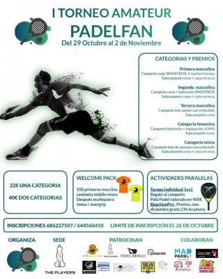 poster del torneo I TORNEO AMATEUR PADELFAN 