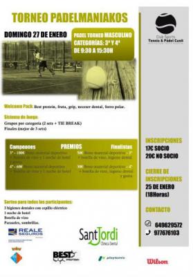 poster del torneo TORNEO PADELMANIAKOS