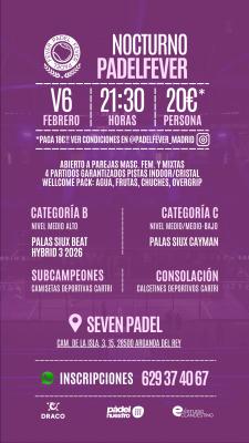 poster del torneo NOCTURNO PADEL FEVER & SEVEN PADEL (B & C)