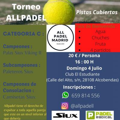 poster del torneo TORNEO ALLPADEL