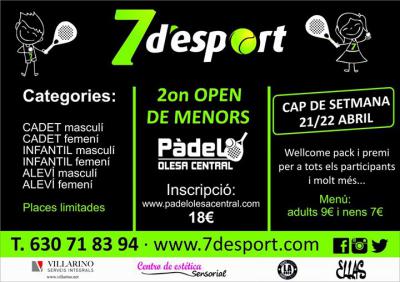 poster del torneo 2on OPEN DE MENORS