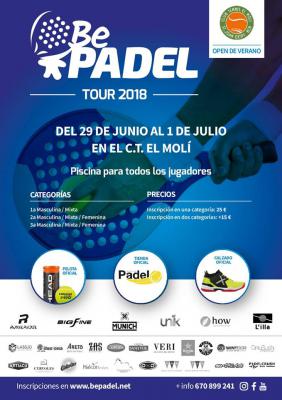 poster del torneo OPEN BePADEL TOUR 2018