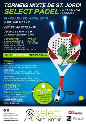 poster del torneo TORNEIG MIXTE DE SANT JORDI 2018