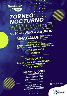 poster del torneo PRIMER TORNEO FULLPADEL