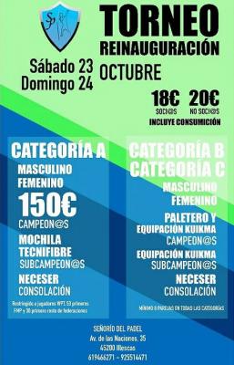 poster del torneo TORNEO REINAUGURACIÓN