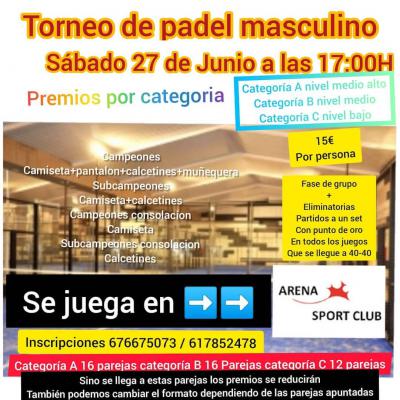 poster del torneo TORNEO DE PADEL MASCULINO