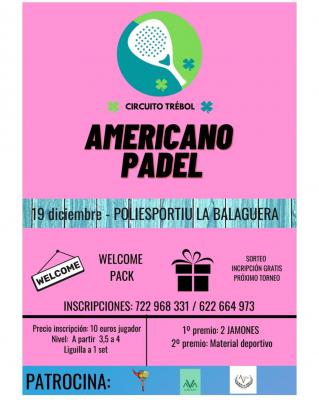 poster del torneo AMERICANO PADEL - CIRCUITO TRÉBOL