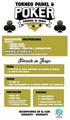 poster del torneo TORNEO PÁDEL Y PÓKER