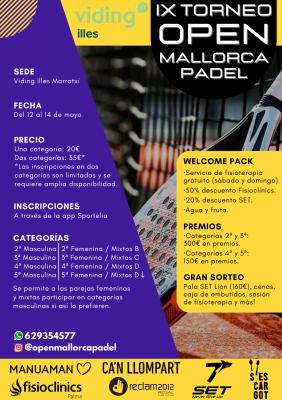 poster del torneo IX TORNEO OPEN MALLORCA PADEL