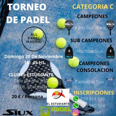 poster del torneo TORNEO ALLPADEL  (PISTAS CUBIERTAS Y DE CRISTAL)