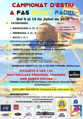 poster del torneo CAMPIONAT D'ESTIU 2018