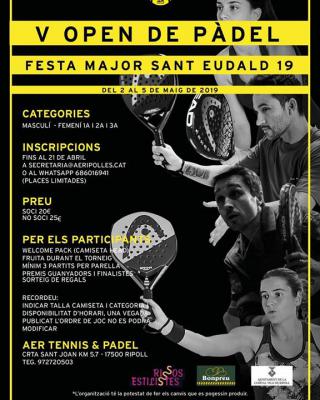 poster torneo V OPEN DE PÀDEL