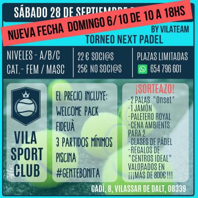 poster del torneo TORNEO NEXT PÁDEL