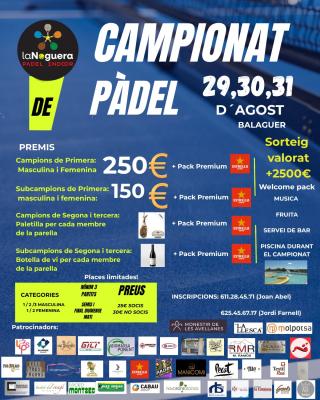 poster torneo CAMPIONAT DE PÀDEL TOP