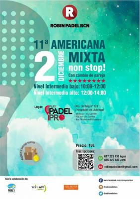 poster torneo 11ª AMERICANA MIXTA ROBIN PADEL BCN