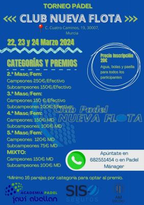 poster torneo TORNEO CLUB PADEL NUEVA FLOTA