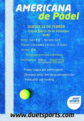 poster del torneo AMERICANA DE PADEL