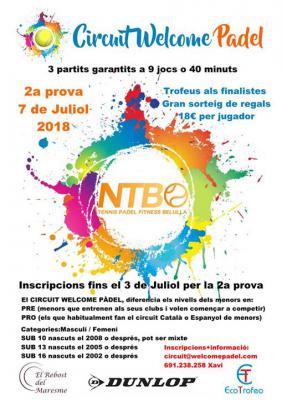 poster del torneo 2a PROVA CIRCUIT MENORS WELCOME PADEL