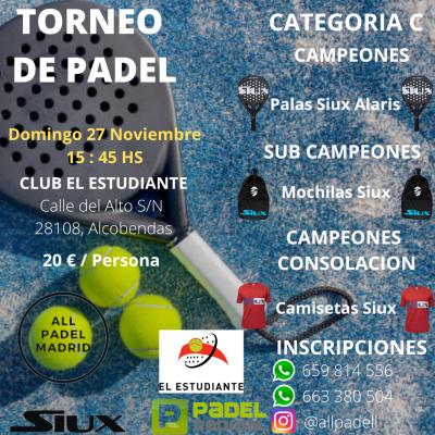 poster del torneo TORNEO ALLPADEL  (PISTAS CUBIERTAS Y DE CRISTAL)