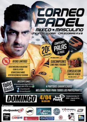 poster del torneo TORNEO DE PADEL MIXTO - MASCULINO