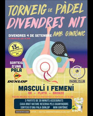 poster del torneo TORNEIG DIVENDRES NIT AMB GINTÓNIC