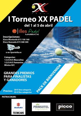 poster del torneo I TORNEO XX PADEL