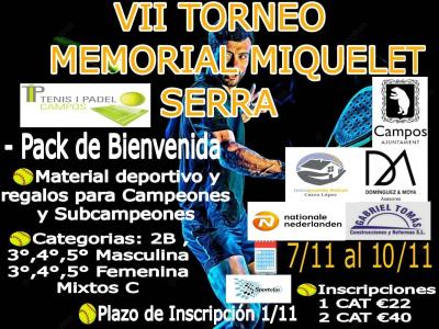 poster torneo VII TORNEO MEMORIAL MIQUELET SERRA