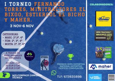 poster del torneo I TORNEO FERNANDO TORRES EXCAVACIONES, MINITRACTORES EL BIXOO, ESTIERCOL EL