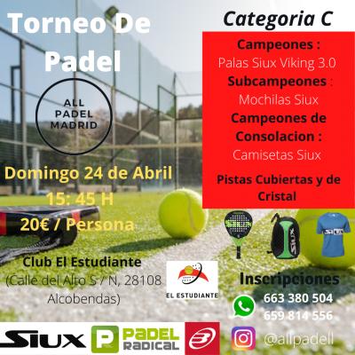 poster del torneo TORNEO ALLPADEL  (PISTAS CUBIERTAS Y DE CRISTAL)