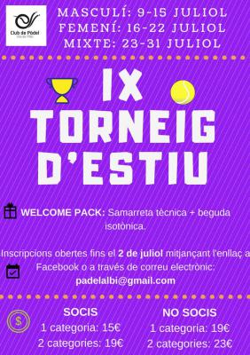 poster torneo IX TORNEIG D'ESTIU