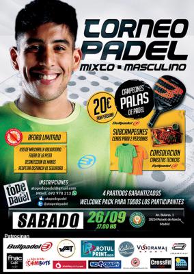poster del torneo TORNEO DE PADEL MIXTO - MASCULINO