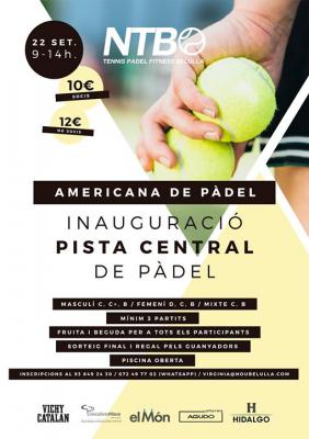 poster del torneo AMERICANA INAUGURACIÓ PISTA CENTRAL