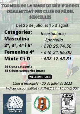 poster del torneo TORNEIG DE LA MARE DE DÉU D'AGOST SENCELLES