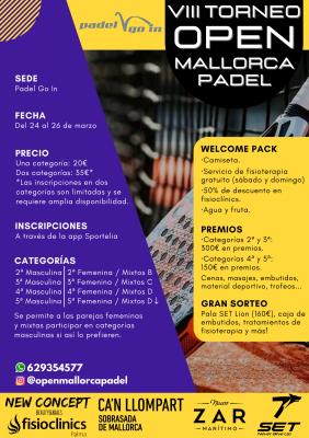 poster del torneo VIII TORNEO OPEN MALLORCA PADEL