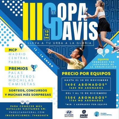 poster del torneo III COPA DAVIS DE PÁDEL