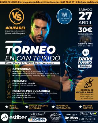 poster del torneo TORNEO ACUPADEL EN CAN TEIXIDÒ
