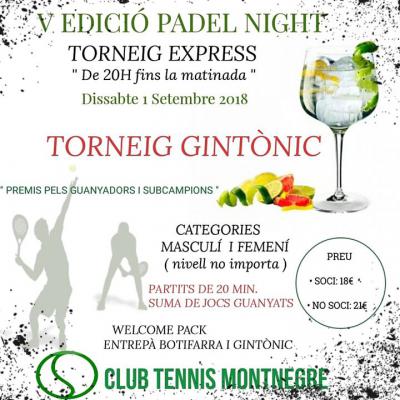 poster del torneo V TORNEIG PADEL GINTÒNIC