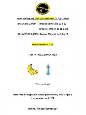 poster del torneo MINI TORNEJOS CAP DE SETMANA