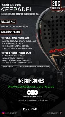 poster del torneo TORNEO NOCTURNO KEEPADEL & MADRID CENTRAL PADEL