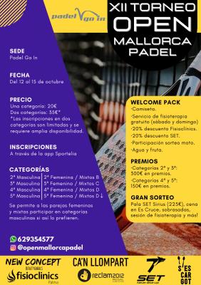 poster del torneo XII TORNEO OPEN MALLORCA PADEL