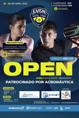 poster torneo OPEN EVEN PADEL TOUR BENIDORM