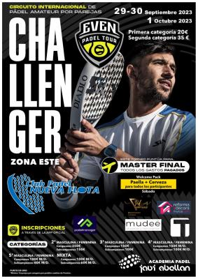 poster del torneo I CHALLENGER EVEN PADEL TOUR NUEVA FLOTA