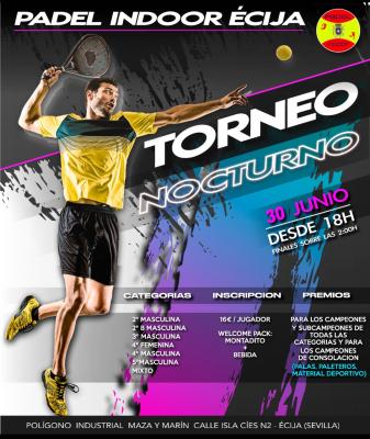 poster del torneo TORNEO NOCTURNO PADEL INDOOR ÉCIJA