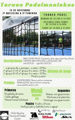 poster del torneo TORNEO PADELMANIAKOS 3ª
