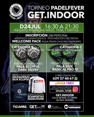 poster del torneo TORNEO PADEL FEVER - DOM24JUL EN GET INDOOR PADEL