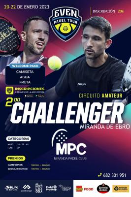 poster del torneo 2º CHALLENGER EVEN PADEL TOUR MPC MIRANDA DE EBRO