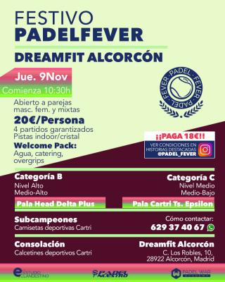 poster del torneo FESTIVO MAÑANERO PADEL FEVER - CATEGORÍAS B Y C (ABIERTO A PAREJAS MASCULINAS, FEMENINAS Y MIXTAS)