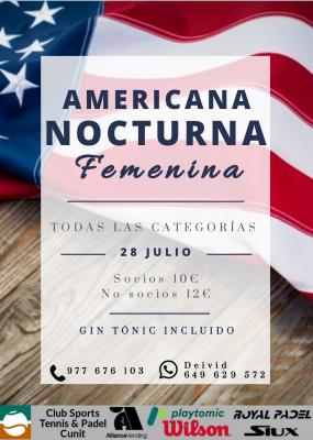 poster del torneo AMERICANA NOCTURNA FEMENINA