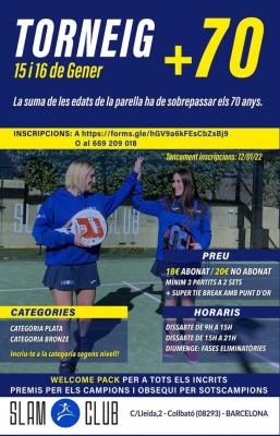 poster del torneo TORNEIG +70